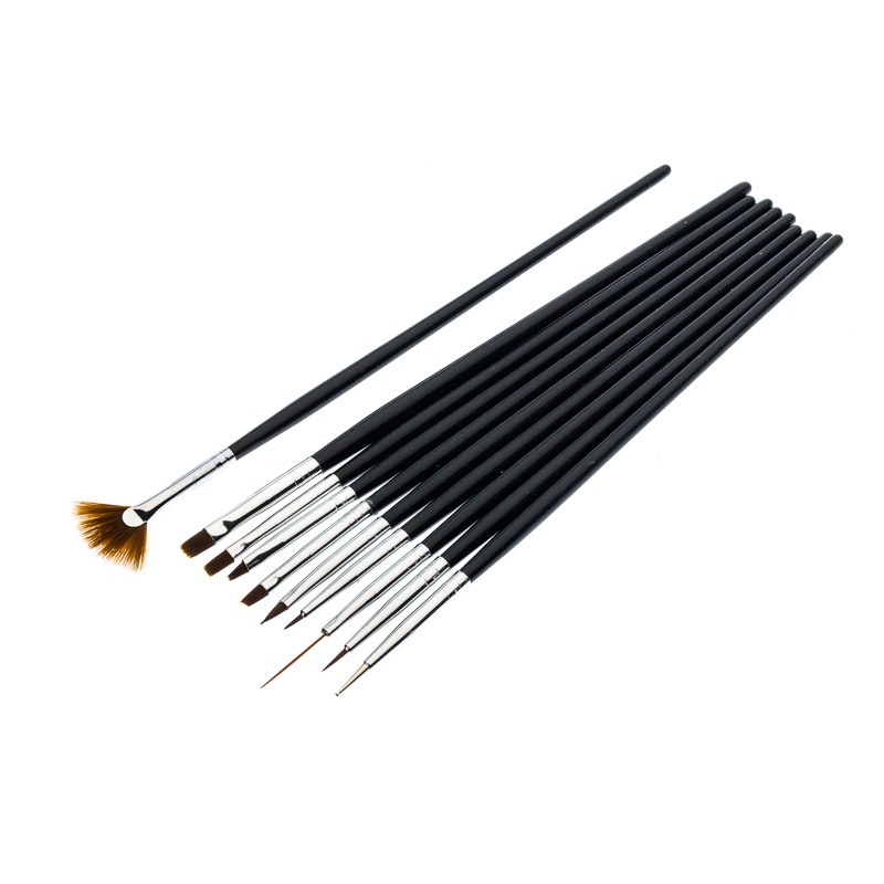 10-piece brush complete set black
