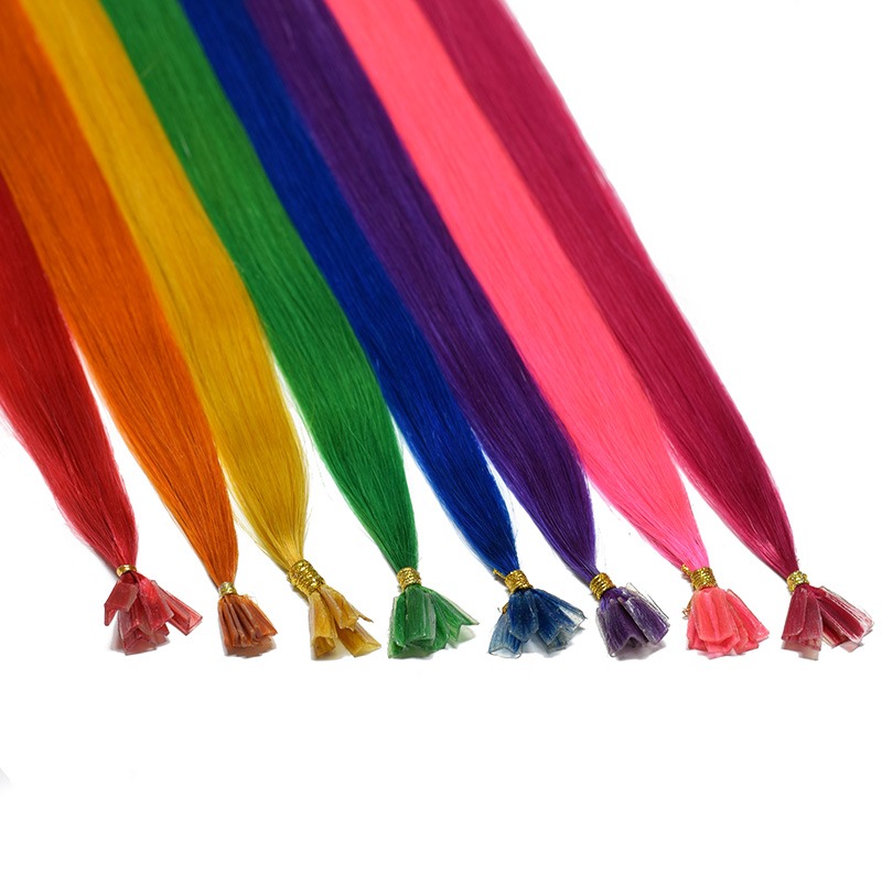 Colorful extensions Crazy Color (5 pieces) 50 cm smooth fuchsia