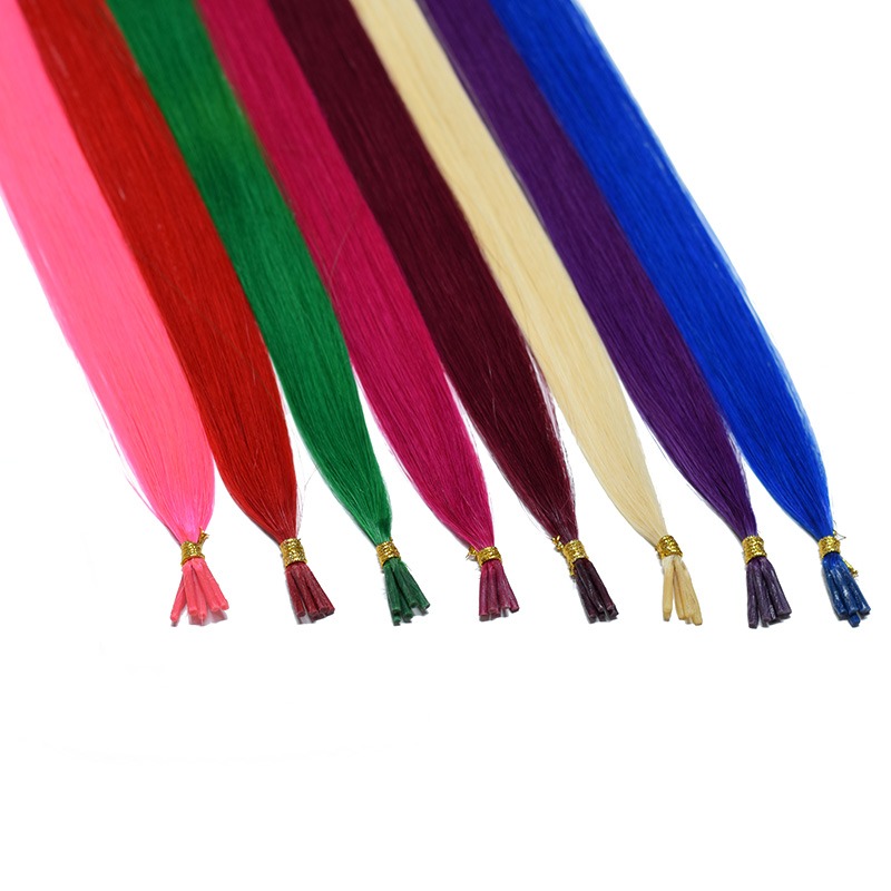 Colorful Microring Extensions Crazy Color (5 pieces) 50 cm 350 cherry red
