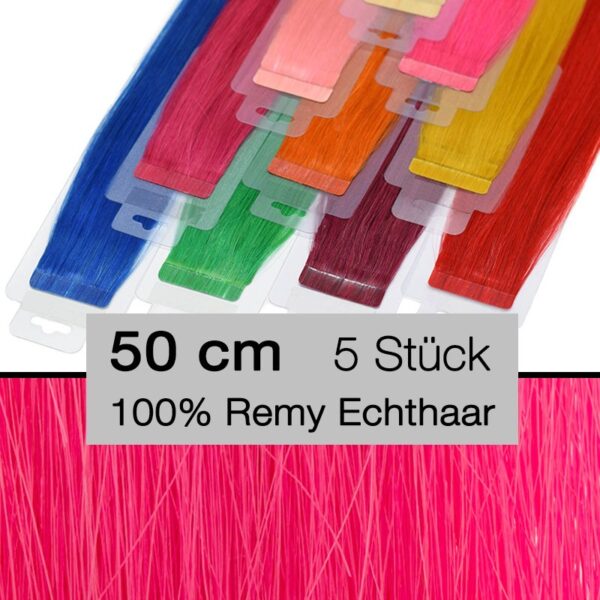 Bunte Tape Extensions Crazy Colour 5 Stück 4 cm baby pink