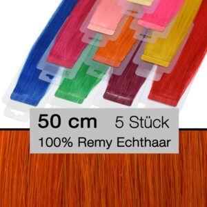 Bunte Tape Extensions Crazy Colour 5 Stück 4 cm orange