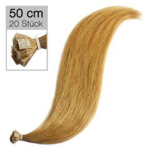 20 Echthaar Bonding Extensions Virgin Remyhaar 50 cm glatt 10 aschbraun