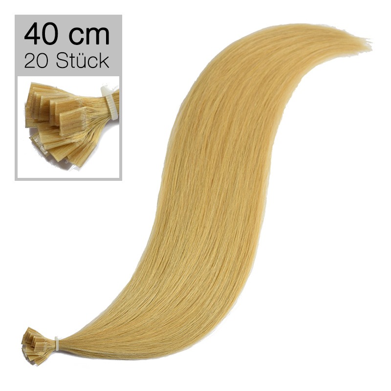 20 Echthaar Bonding Extensions Virgin Remyhaar 40 cm glatt 26 karamellblond