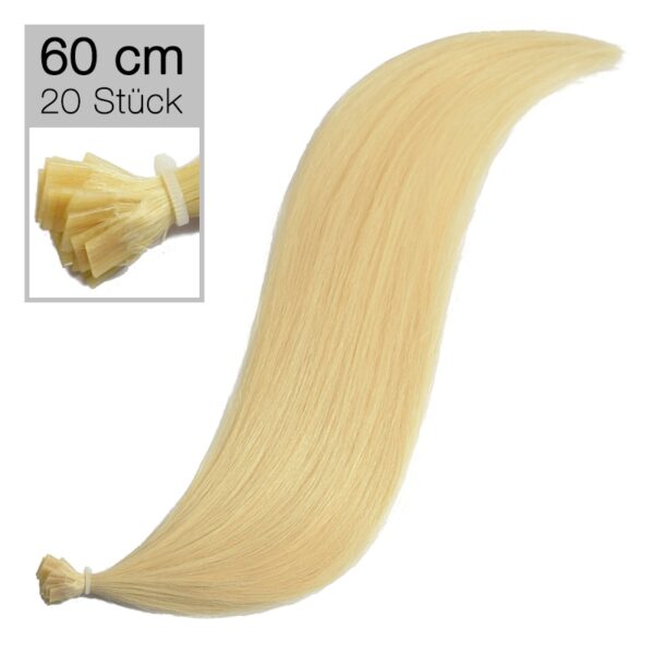 20 Echthaar Bonding Extensions Virgin Remyhaar 60 cm glatt 22 goldenes hellblond