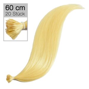 20 Echthaar Extensions Qualität "Luxushaar" 70 cm glatt 24 sattes goldblond