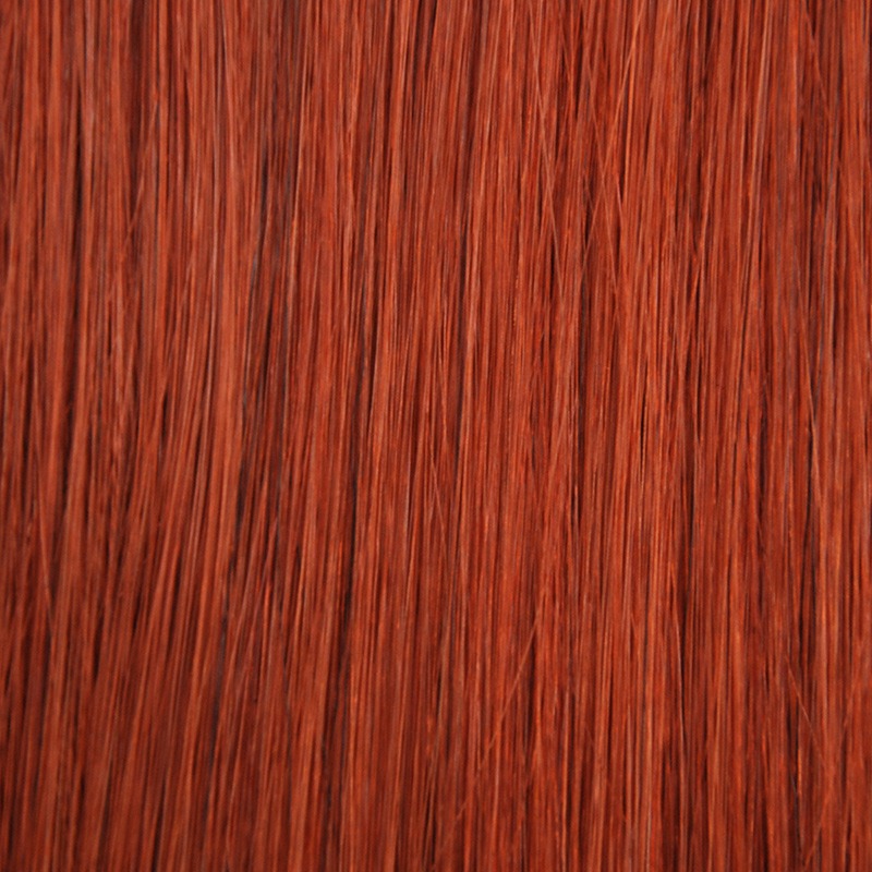 Micro ring extensions human hair I-Tip 50 cm smooth 130 copper red