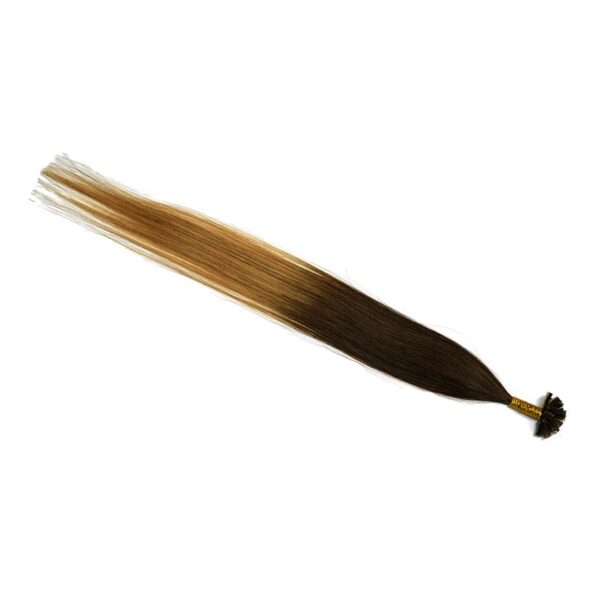 Ombre Extensions Echthaar Bondings - TwoTone Hair 2-10 dunkelbraun – aschbraun