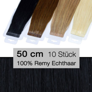 Tape In Hair Extensions Tressen 10 Stück 50 cm 4 cm 1 schwarz
