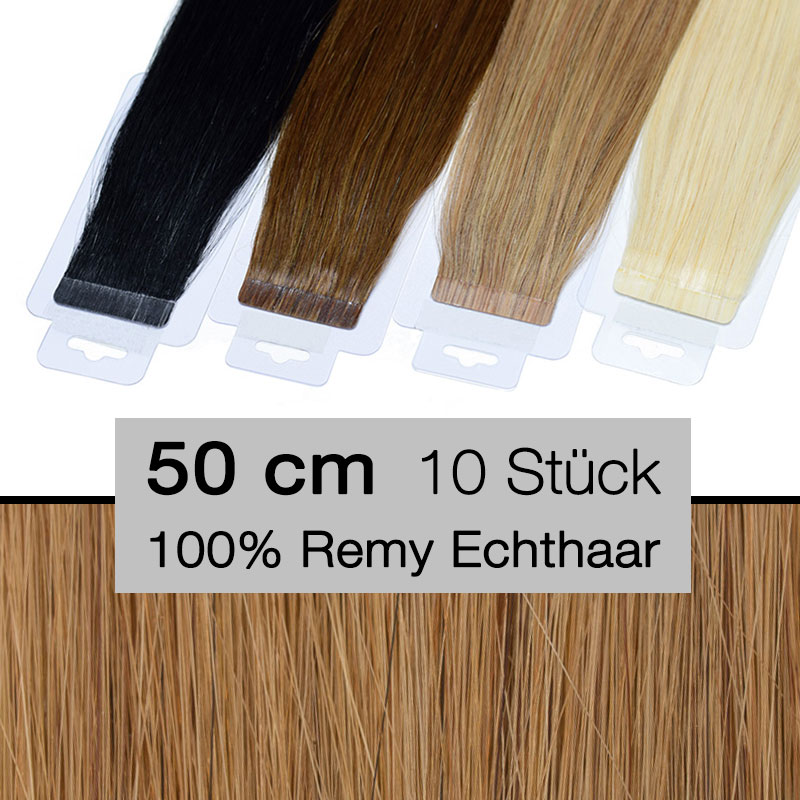Tape In Hair Extensions Tressen 10 Stück 50 cm 4 cm 14 helles aschbraun