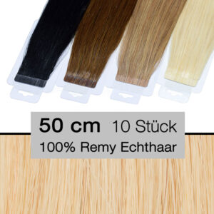 Tape In Hair Extensions Tressen 10 Stück 50 cm 4 cm 613 beach blonde