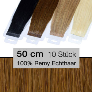 Tape In Hair Extensions Tressen 10 Stück 50 cm 4 cm 8 haselnussbraun