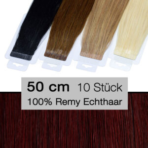 Tape In Hair Extensions Tressen 10 Stück 50 cm 4 cm 99j aubergine